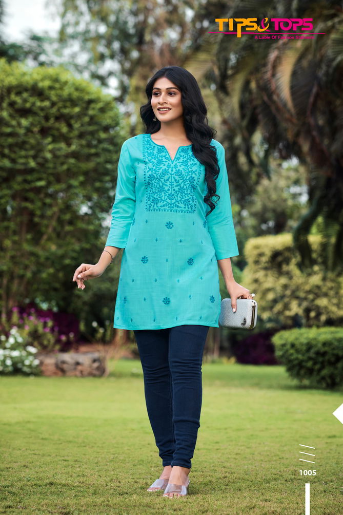 Tips And Tops Colors Vol 3 Embroidery Heavy Rayon Western Ladies Top Wholesale Price In Surat
